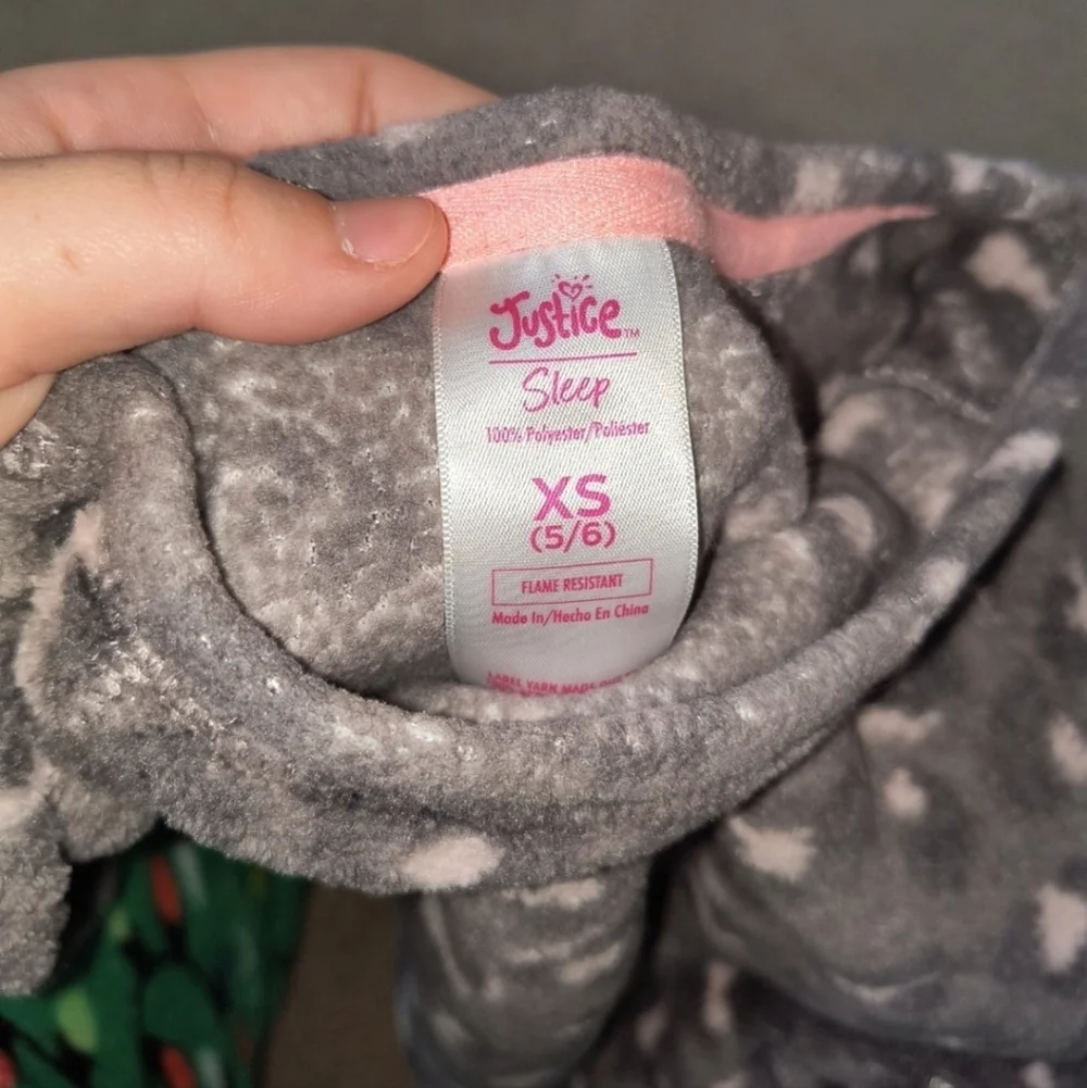 Cozy Kids Pajamas in Pink and Gray justice
